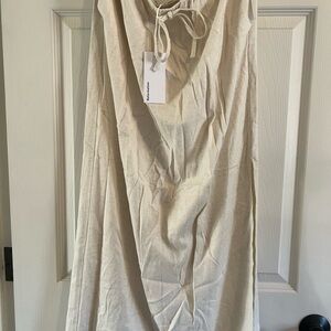 Reformation Elsa Linen Maxi Skirt in Oatmeal NWT